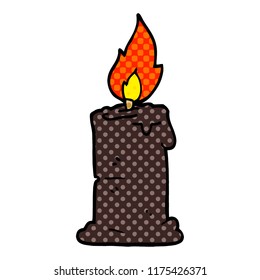 cartoon doodle burning candle