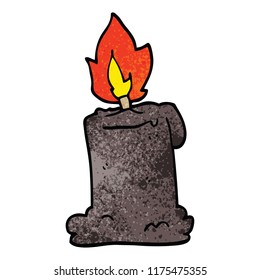 cartoon doodle burning candle