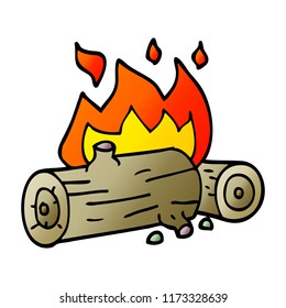 cartoon doodle burning logs