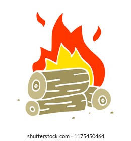 cartoon doodle burning logs
