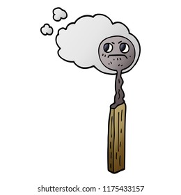 cartoon doodle burnt match
