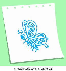 cartoon doodle butterfly sketch vector illustration