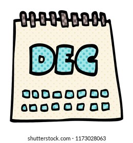 cartoon doodle calendar showing month of december