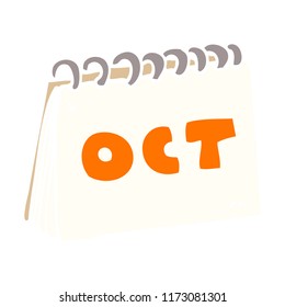 cartoon doodle calendar showing month of october