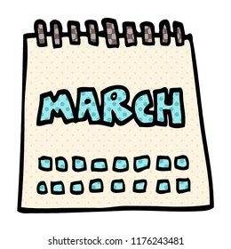 Cartoon Doodle Calendar Showing Month March Stock Vector (Royalty Free ...