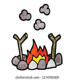 Karikatur-Doodle-Lagerfeuer