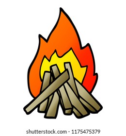 cartoon doodle camp fire