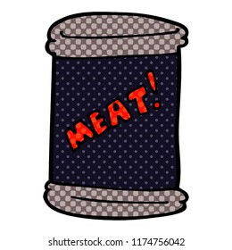cartoon doodle can of meat
