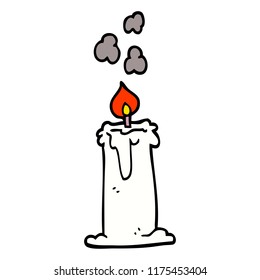 cartoon doodle candle burning