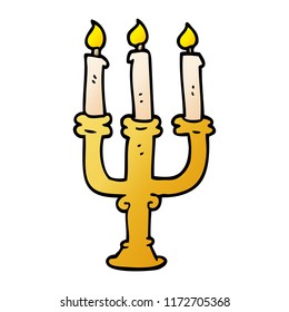 portador de candlestick de doodle de dibujos animados
