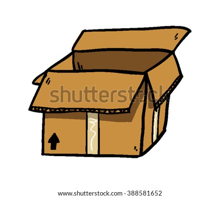 Cartoon Doodle Cardboard Box Cardboard Box Stock Vector (Royalty Free
