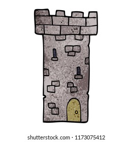 cartoon doodle castle tower