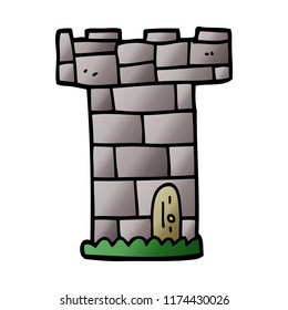 cartoon doodle castle tower