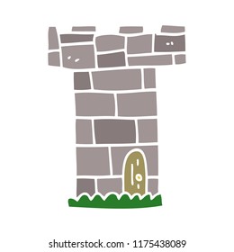 desenho animado doodle castelo torre