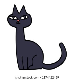 cartoon doodle cat