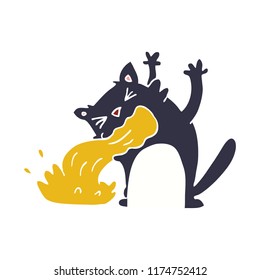 gatito de dibujos animados enfermo