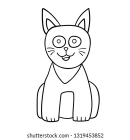 Cartoon  doodle cat isolated on white background. Vector illustration.  