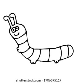 Cartoon Doodle Caterpillar Isolated On White Stock Vector (Royalty Free ...