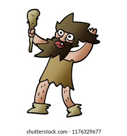 cartoon doodle cave man