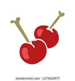 cartoon doodle cherries