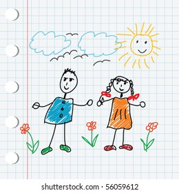 cartoon doodle children