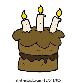 cartoon doodle chocolate cake