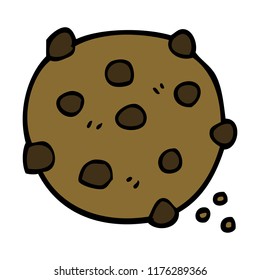 cartoon doodle chocolate chip cookie