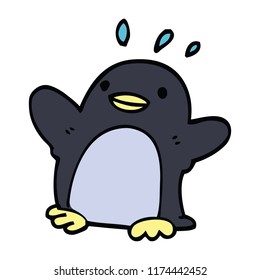 cartoon doodle christmas penguin