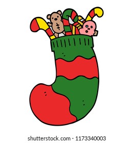 cartoon doodle christmas stocking