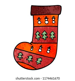 cartoon doodle christmas stocking