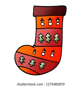 cartoon doodle christmas stocking