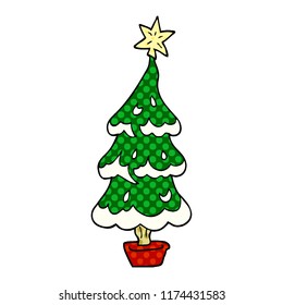 cartoon doodle christmas tree