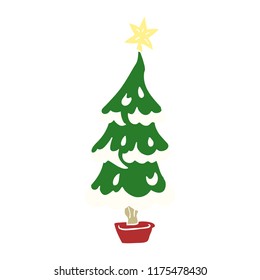 cartoon doodle christmas tree