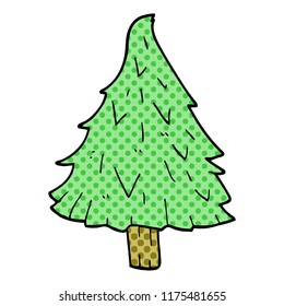 árbol de navidad del doodle de dibujos animados
