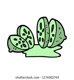 cartoon doodle citrus fruit