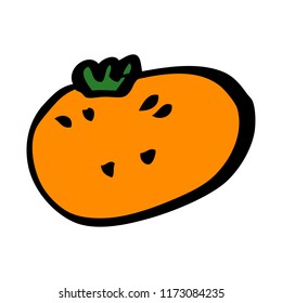 cartoon doodle citrus orange