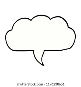 cartoon doodle cloud speech bubble