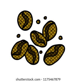 cartoon doodle coffee beans