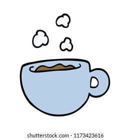 taza de café con doodle de dibujos animados