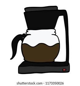 máquina de filtro de café de dibujos animados