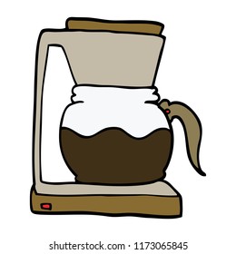 Cartoon-Doodle-Kaffeemaschine