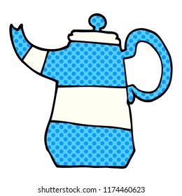 cartoon doodle coffee pot