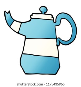 cartoon doodle coffee pot