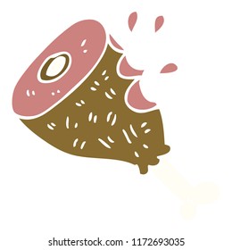 desenho animado doodle carne cozida