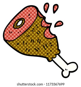 Cartoon-Doodle gekochtes Fleisch