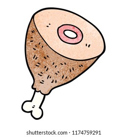 caricatura de carne cocida con doodle