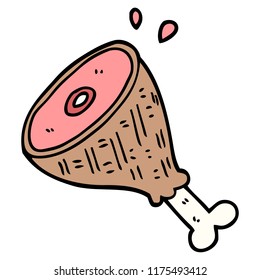 cartoon doodle cooked meat