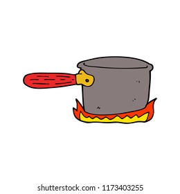 cartoon doodle cooking pan