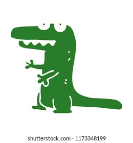 cartoon doodle crazy alligator