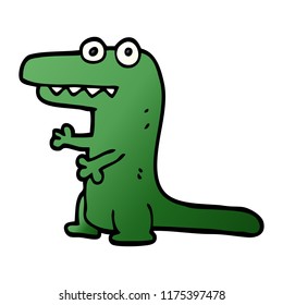 cartoon doodle crazy alligator